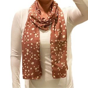 Mauve Scarf with White Polka Dots